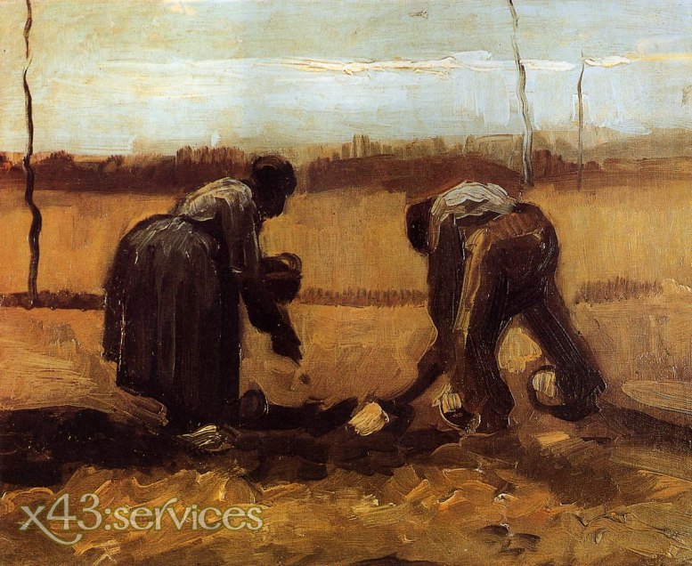Vincent van Gogh - Bauer und Baeurin die Kartoffeln pflanzend